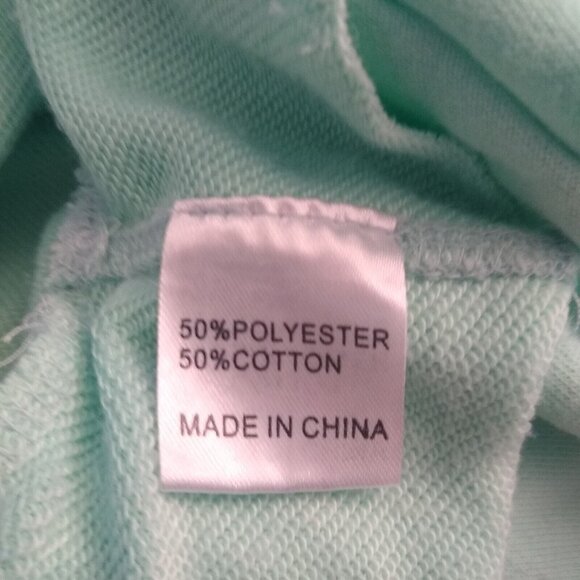 LF The Brand Mint Green Ultra Cropped Hoodie Logo Tape Sleeves Size M - Picture 5 of 10